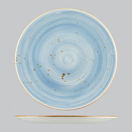 Round Coupe Plate Rustic Blue
