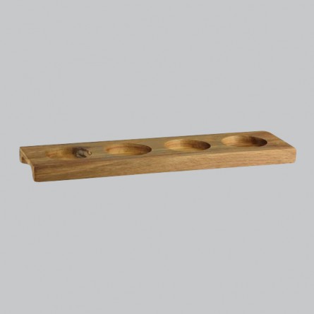 4 Compartment Wooden Tray - Round Dish