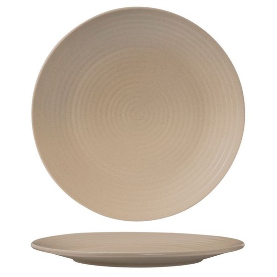Sand Round Plate Ribbed