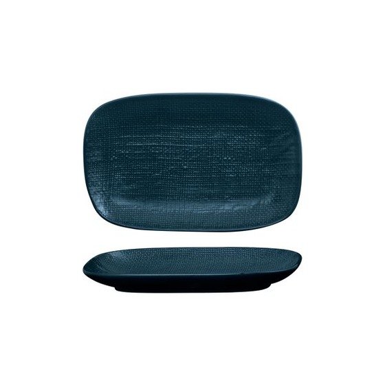 Linen Navy Blue Oblong Plate
