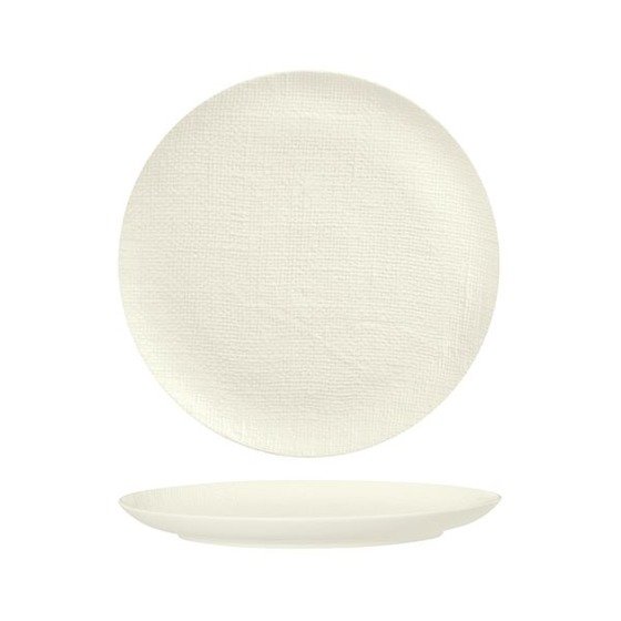 Linen White Round Flat Coupe Plate