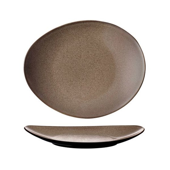 Rustic Chestnut Oval Coupe Plate