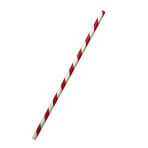 Regular Paper Straws - Red Stripe