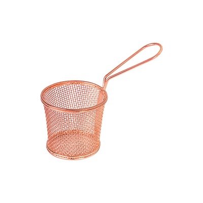 Copper Round Service Basket